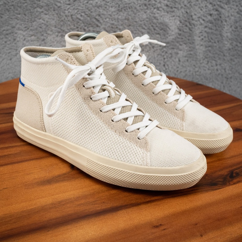 Rothy's Women's The High Top Sneaker in Sand Dune Sz 8 White Tan 149-004